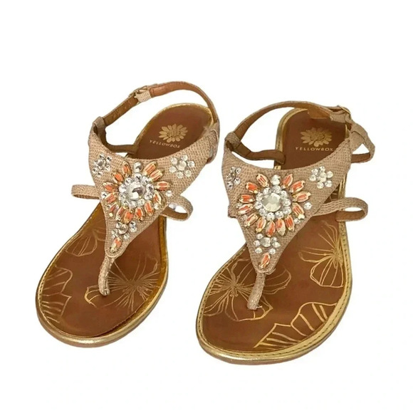 YELLOW BOX | Adorna Slingback Crystal Embellished Sandals Size 9 - Picture 1 of 10